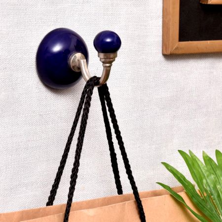 Solid Navy Blue Wall Hooks